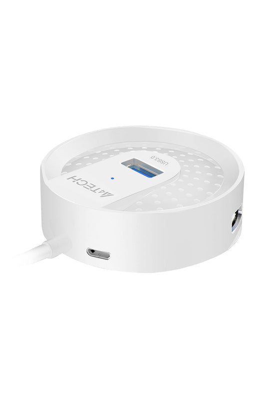 A4Tech - A4Tech HUB-30 White 4-Port USB 3.0 High-Speed Charging Hub - white