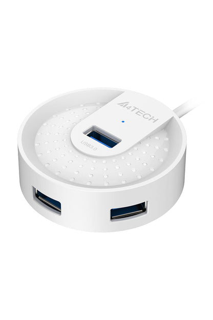 A4Tech - A4Tech HUB-30 White 4-Port USB 3.0 High-Speed Charging Hub - white