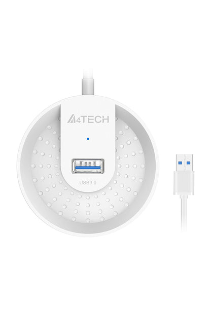 A4Tech - A4Tech HUB-30 White 4-Port USB 3.0 High-Speed Charging Hub - white