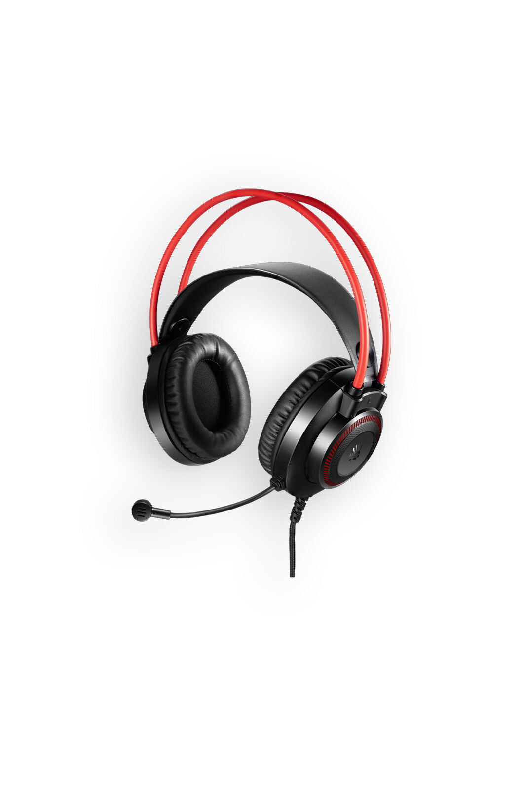 BLOODY - Bloody G200S Neon Black Red USB Wired Over-Ear Immersive LED Gaming Headphones - black-red