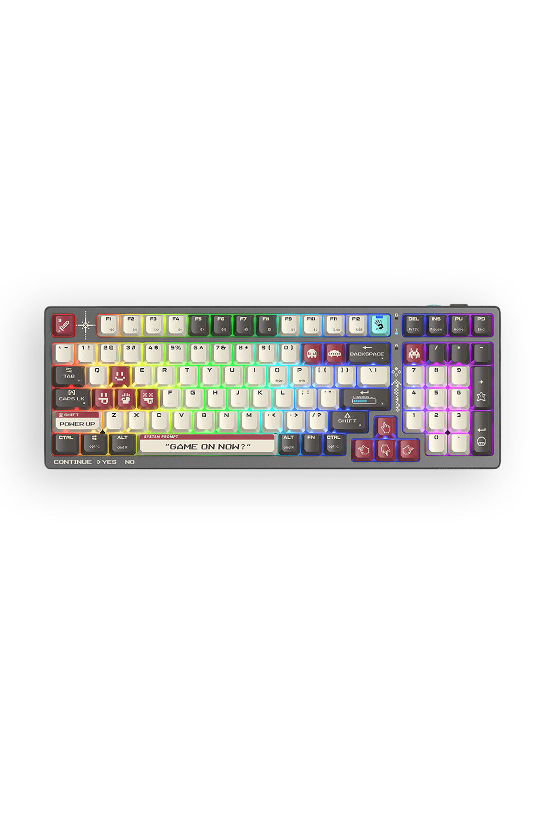 BLOODY - Bloody WS98 Pixels Red 80% Dual Core Wireless Mechanical Keyboard - pixels-red