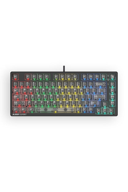 BLOODY - Bloody MS76 Stellar Black 75% Magnetic HE RGB Gaming Keyboard - stella-black