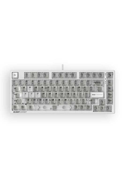 BLOODY - Bloody MS76 Crystal White 75% Magnetic HE RGB Gaming Keyboard - crystal-white