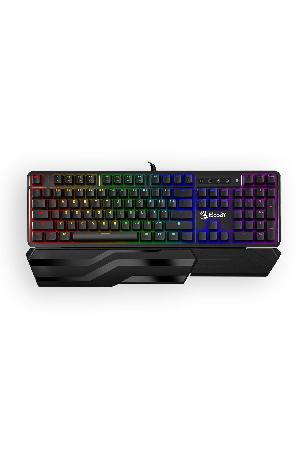 BLOODY - Bloody B975 Black Light Strike Optical Mechanical RGB Gaming Keyboard Orange Switch - black