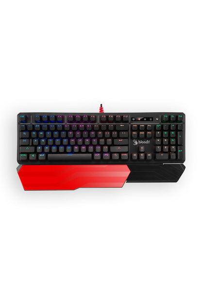 BLOODY - Bloody B975 Black Light Strike Optical Mechanical RGB Gaming Keyboard Orange Switch - black