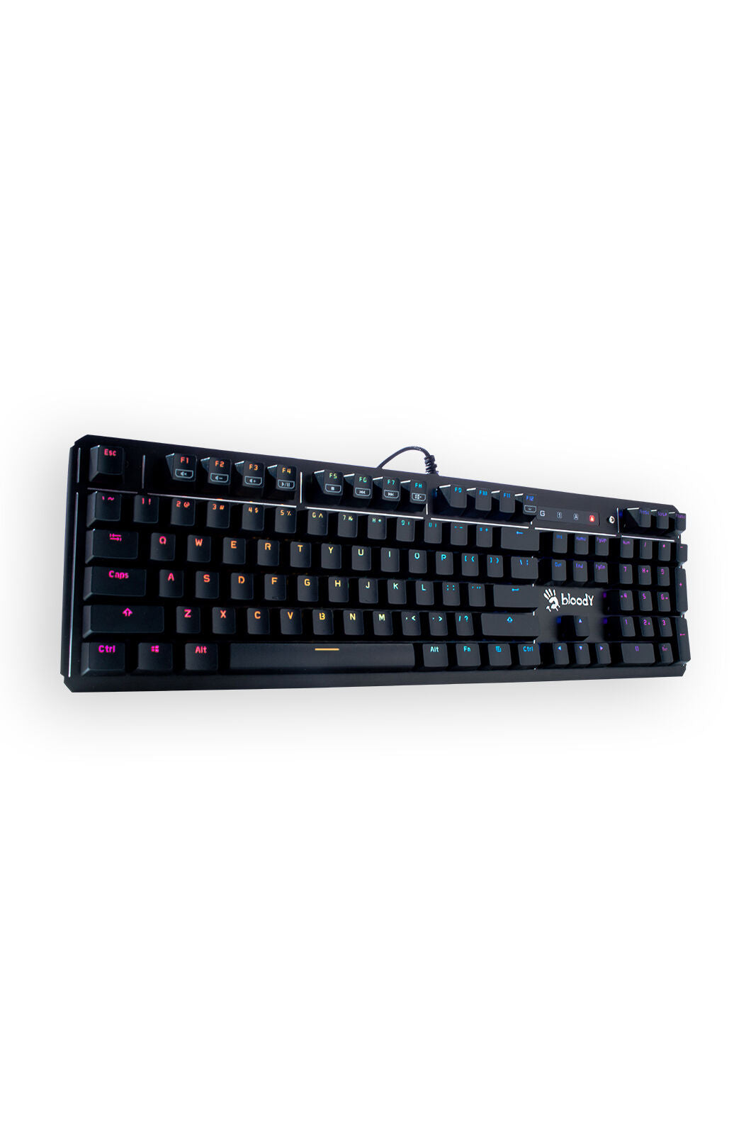 BLOODY - Bloody B975 Black Light Strike Optical Mechanical RGB Gaming Keyboard Orange Switch - black