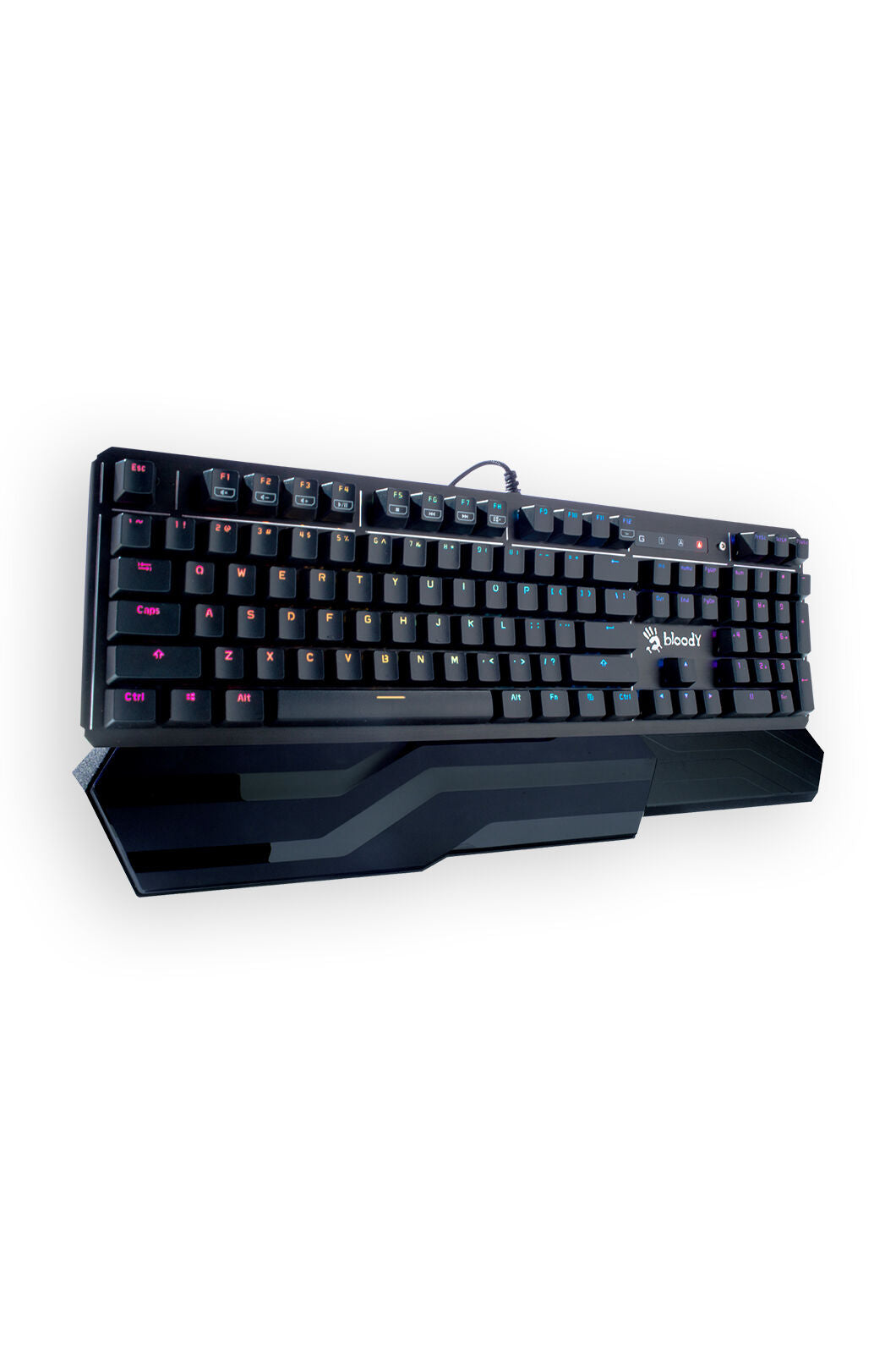 BLOODY - Bloody B975 Black Light Strike Optical Mechanical RGB Gaming Keyboard Orange Switch - black