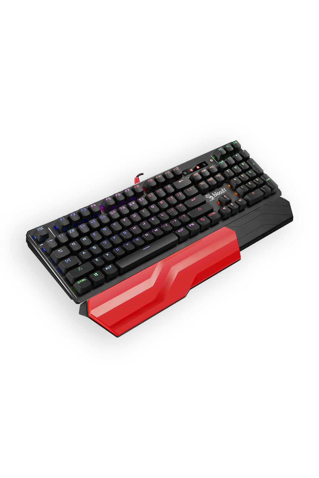 BLOODY - Bloody B975 Black Light Strike Optical Mechanical RGB Gaming Keyboard Orange Switch - black