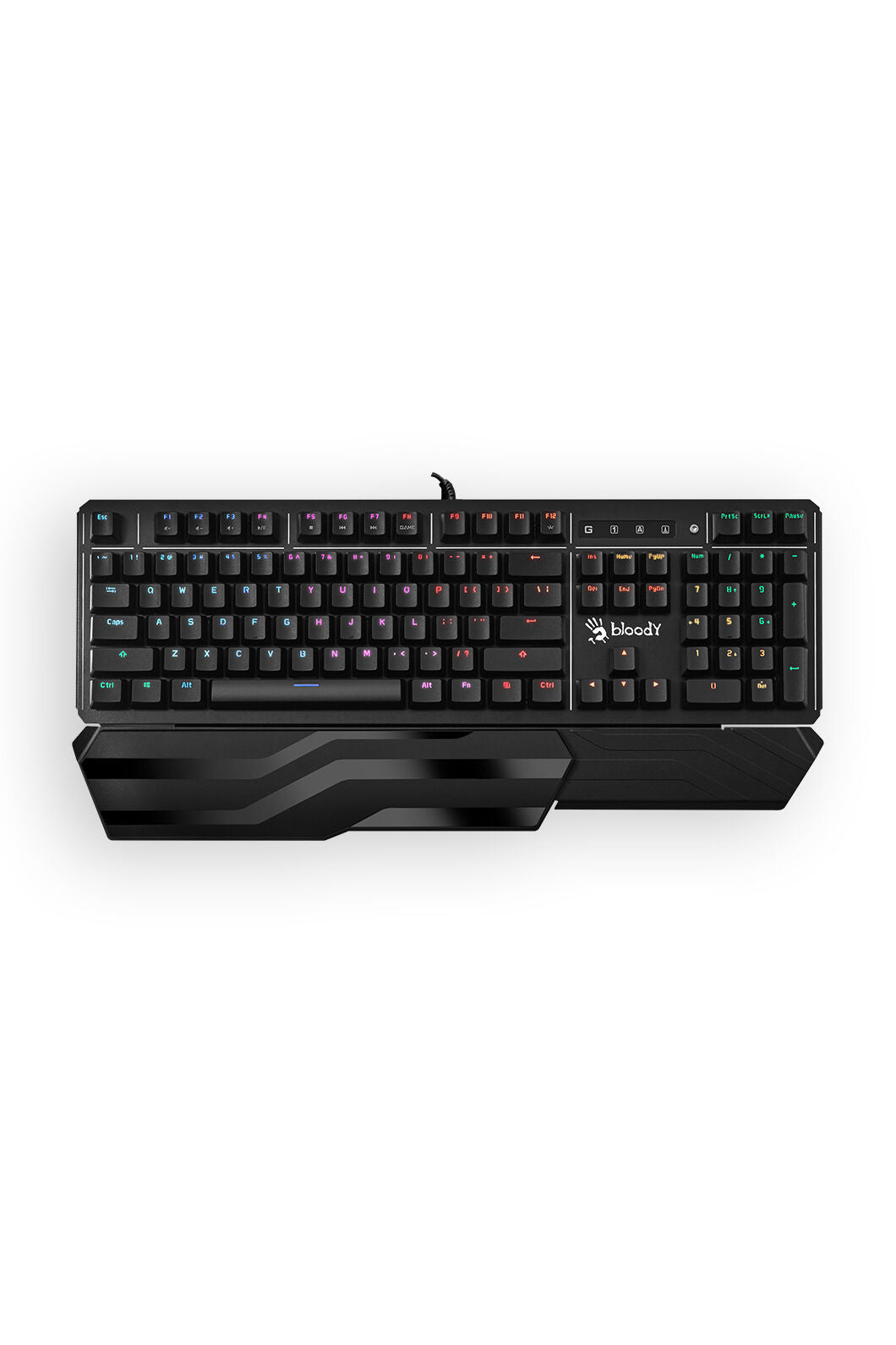 BLOODY - Bloody B975 Black Light Strike Optical Mechanical RGB Gaming Keyboard Brown Switch - black