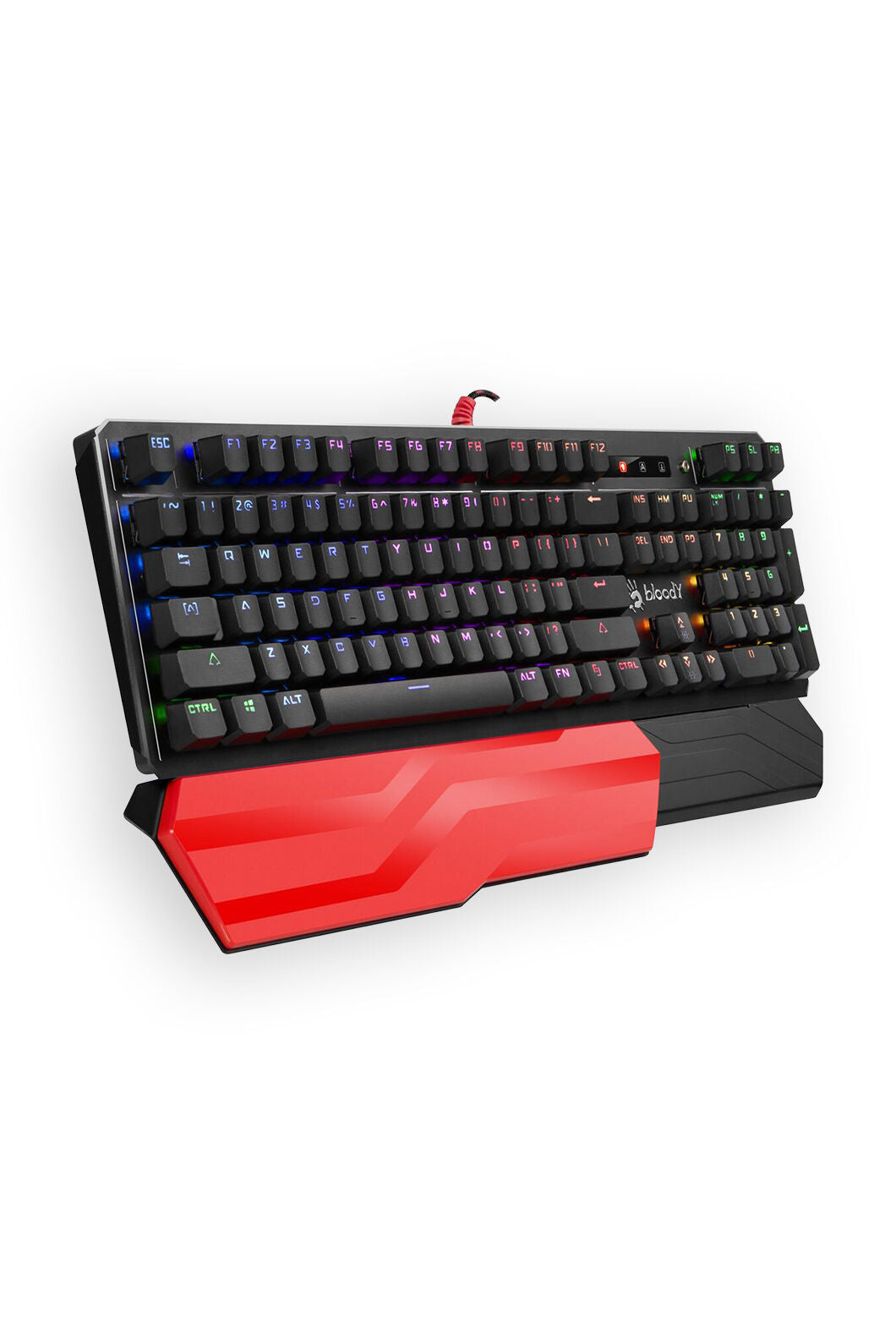 BLOODY - Bloody B975 Black Light Strike Optical Mechanical RGB Gaming Keyboard Brown Switch - black