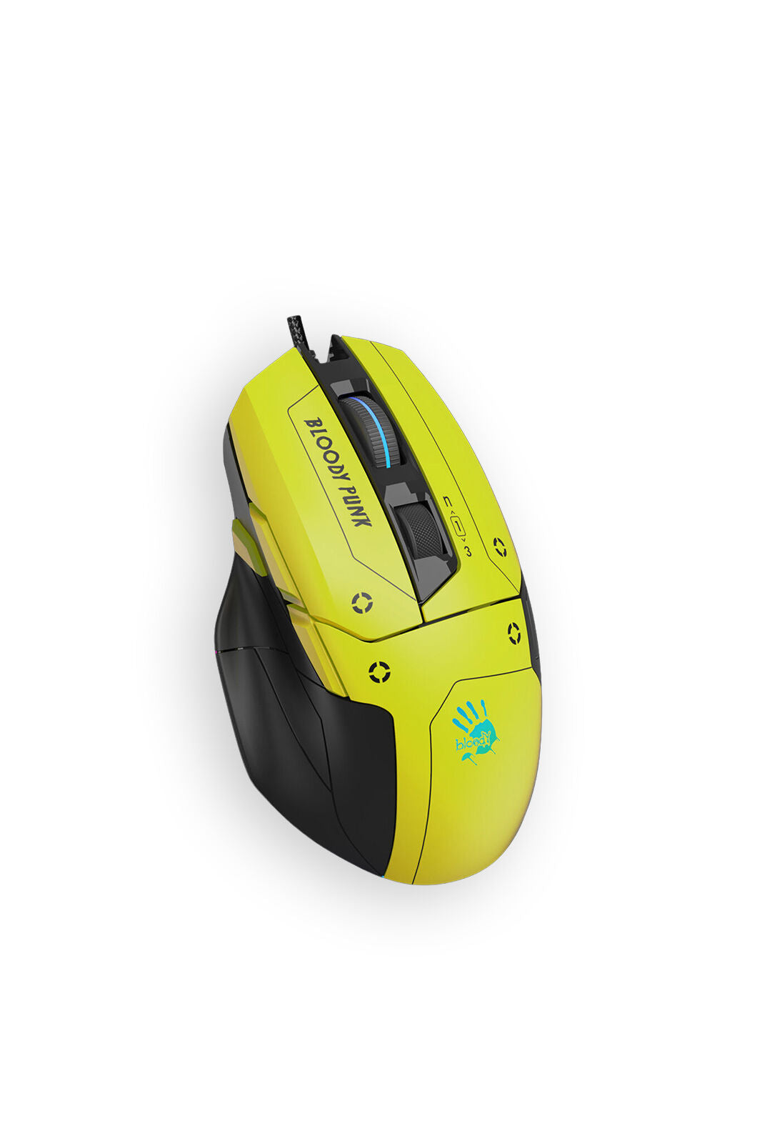 BLOODY - Bloody W70 Max-AC Punk Yellow USB Wired RGB High-Precision Gaming Mouse - punk-yellow
