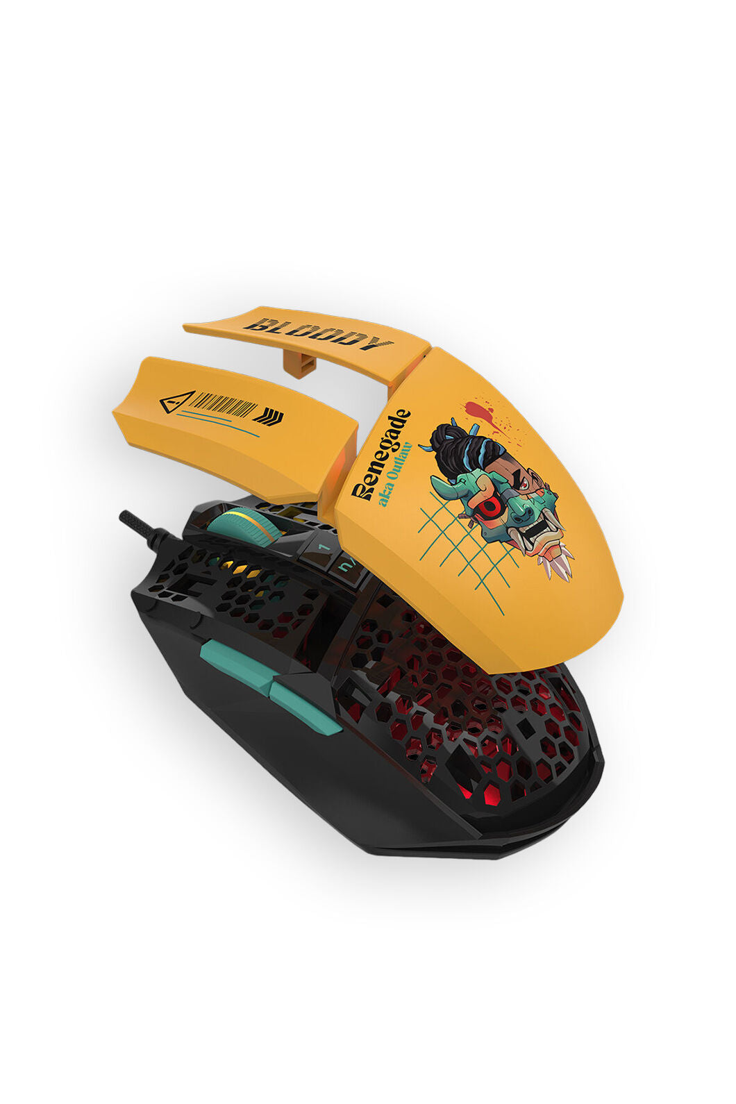 BLOODY - Bloody W63 Max Renegade Sunset Compact RGB Animation 12,000 CPI Gaming Mouse - renegade