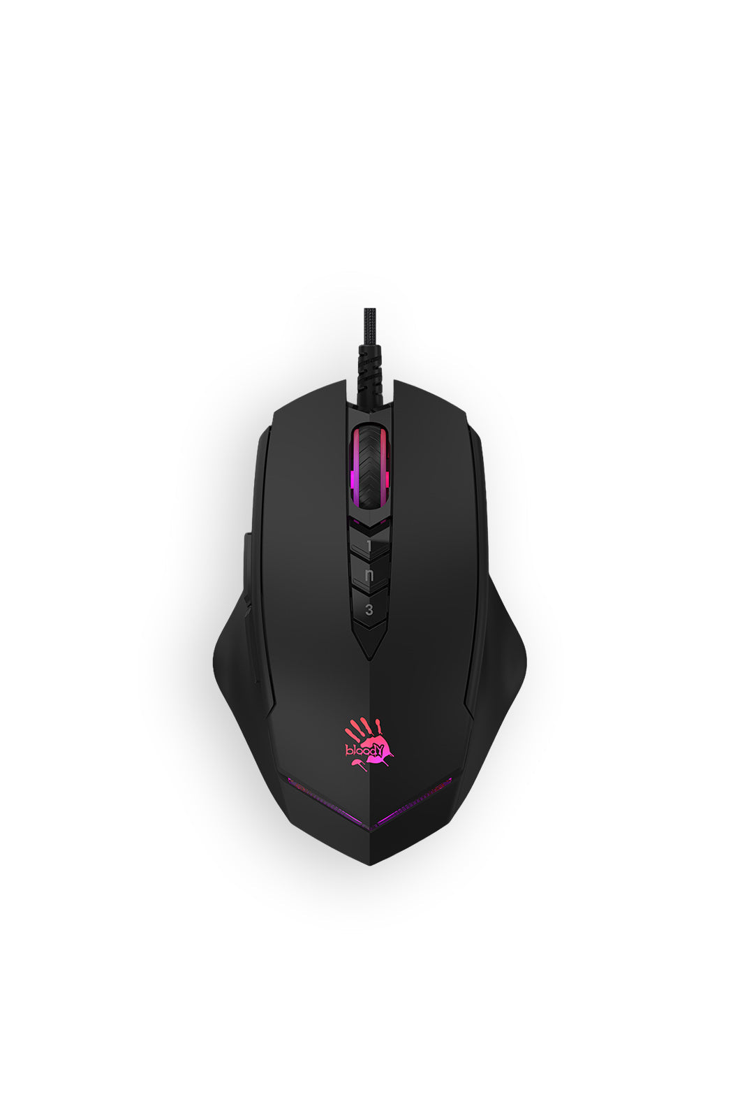 BLOODY - Bloody V8M Max-AC Black Ergonomic RGB Animation Metal Armour Boot Gaming Mouse - black