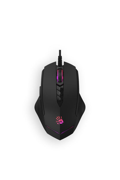 BLOODY - Bloody V8M Max-AC Black Ergonomic RGB Animation Metal Armour Boot Gaming Mouse - black