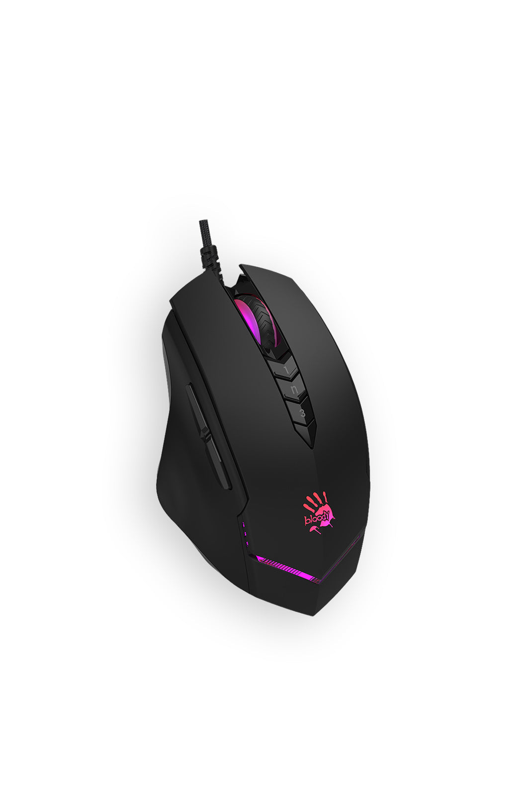 BLOODY - Bloody V8M Max-AC Black Ergonomic RGB Animation Metal Armour Boot Gaming Mouse - black