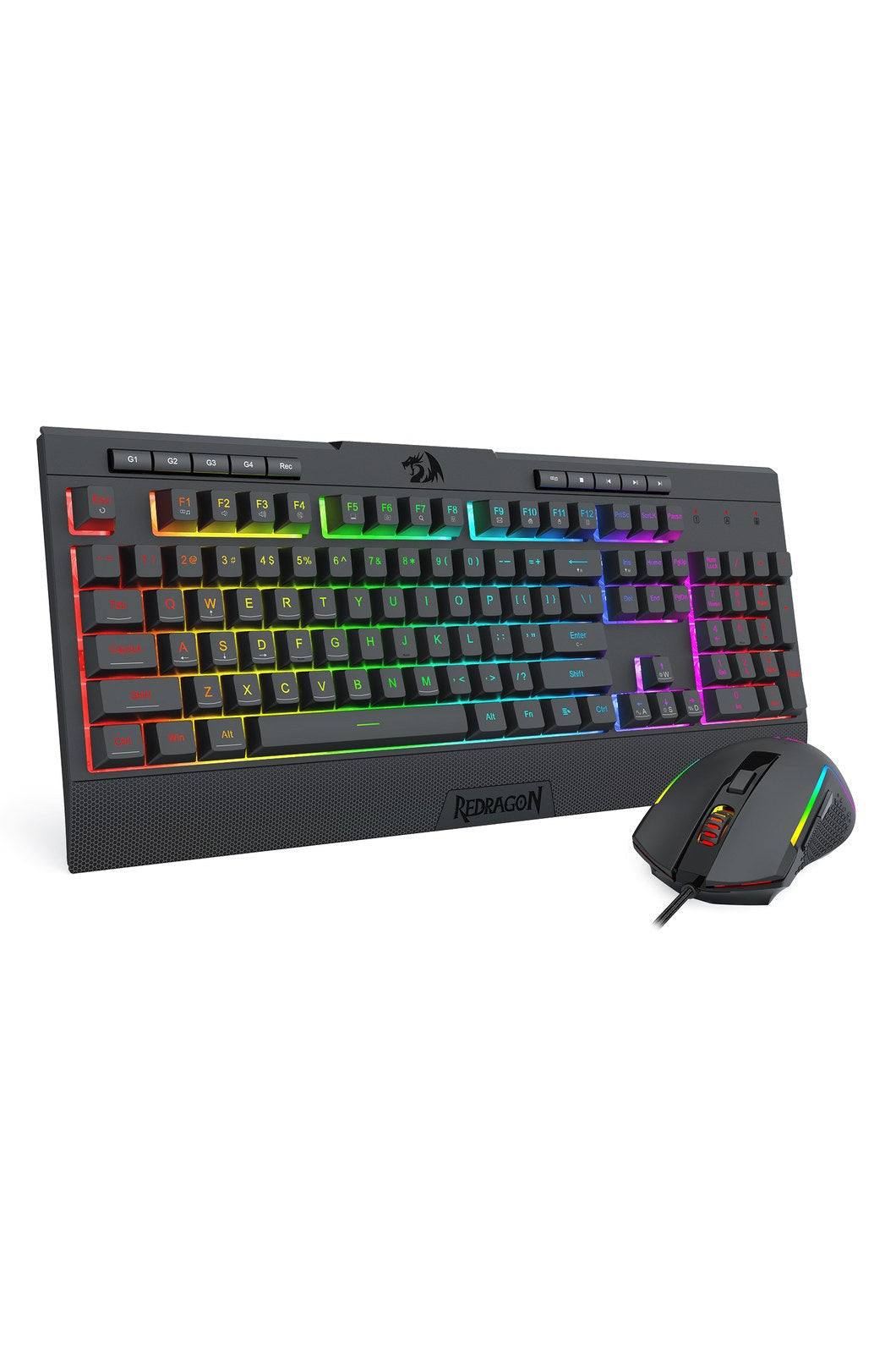 REDRAGON - Redragon S151 Black Full Size Wired Comfort Keyboard Mouse Combo - black