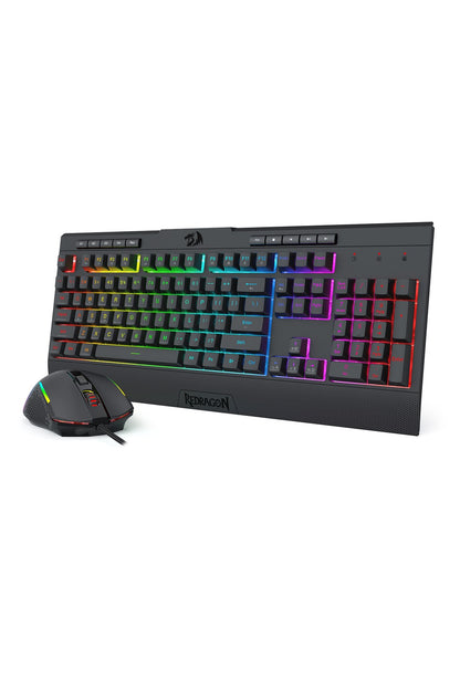 REDRAGON - Redragon S151 Black Full Size Wired Comfort Keyboard Mouse Combo - black