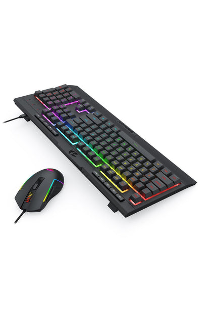 REDRAGON - Redragon S151 Black Full Size Wired Comfort Keyboard Mouse Combo - black
