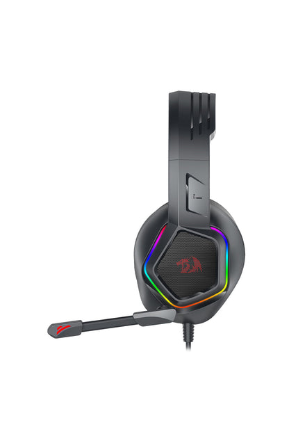 REDRAGON - Redragon H280 Medea Black Over-Ear RGB Wired Gaming Headset - black