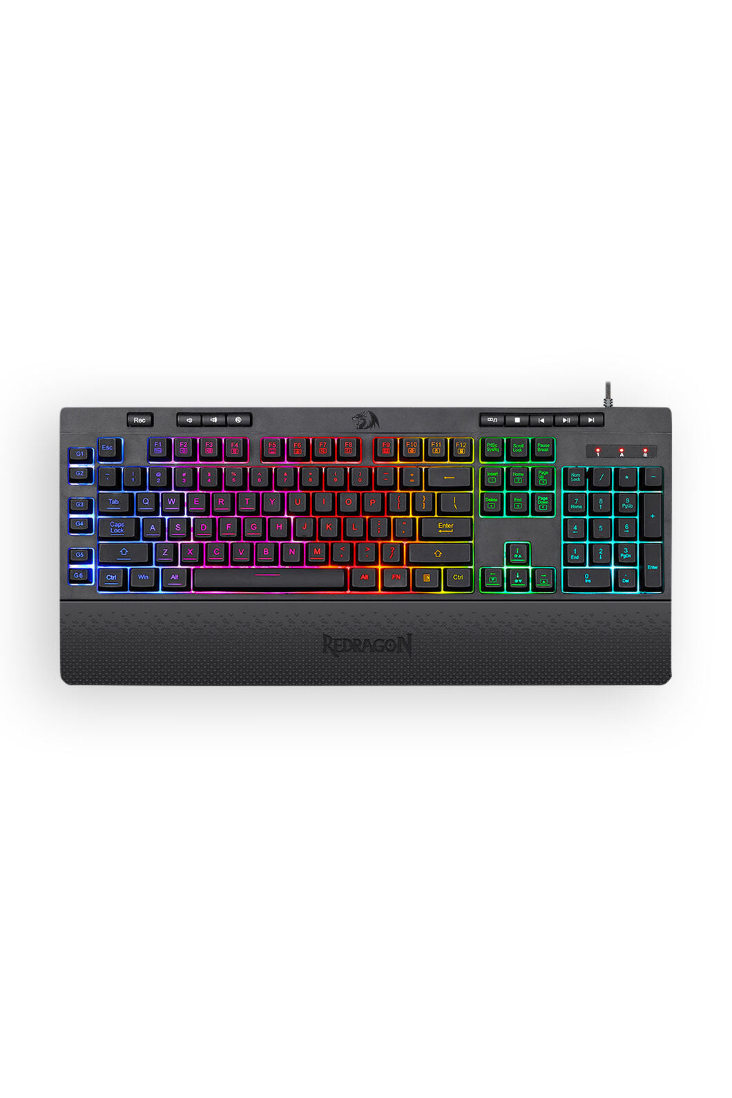 REDRAGON - Redragon K512 Shiva RGB Backlit Full Size Wired Membrane Gamin Keyboard (Black) - black