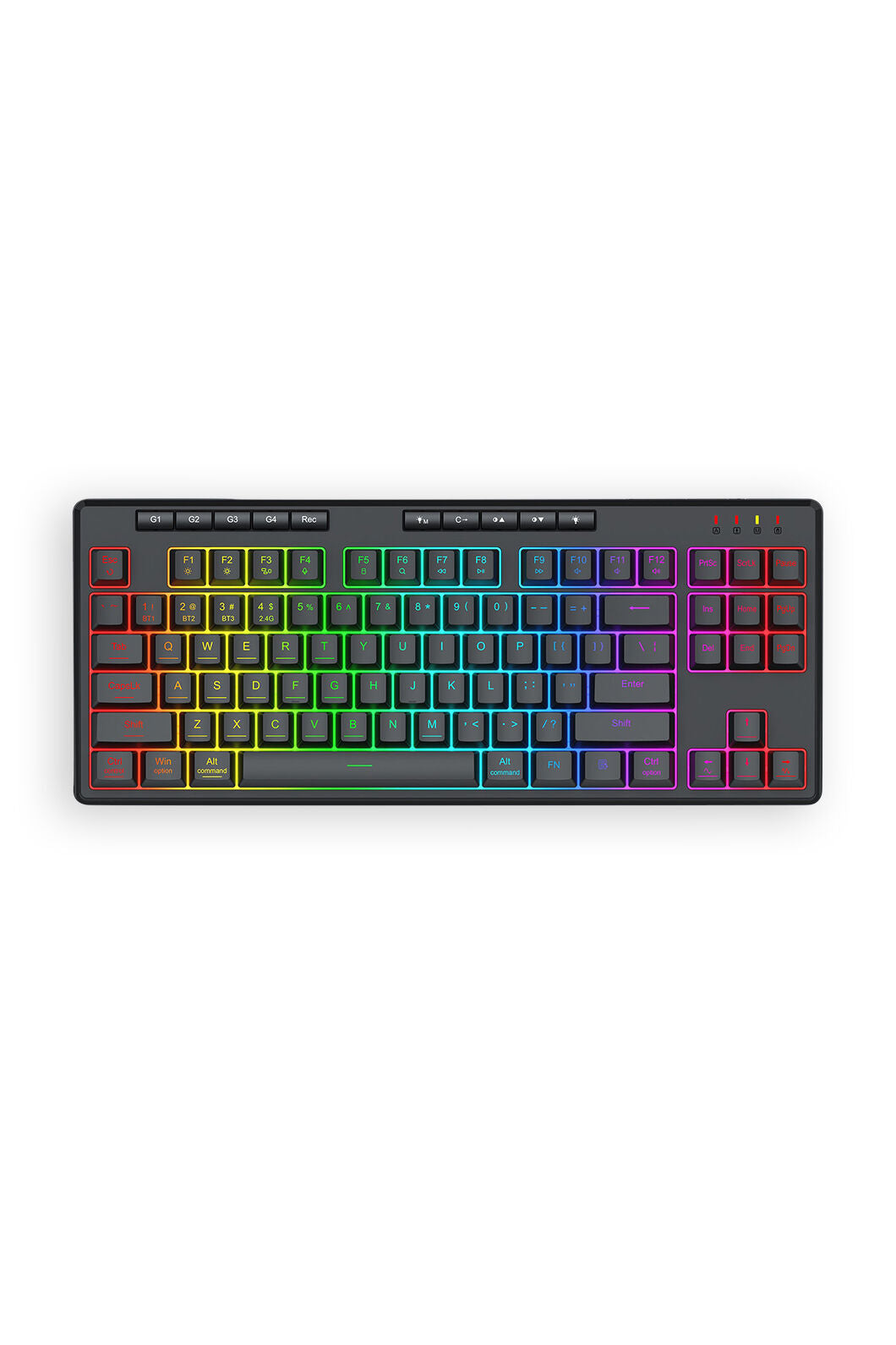 REDRAGON - Redragon K516RGB-PRO Shiva Black 87-Key Wireless RGB Gaming Keyboard - black