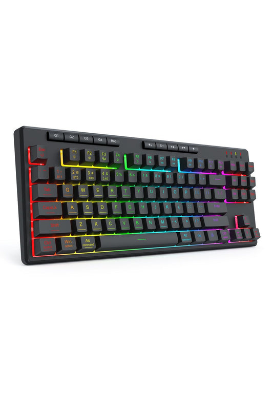 REDRAGON - Redragon K516RGB-PRO Shiva Black 87-Key Wireless RGB Gaming Keyboard - black