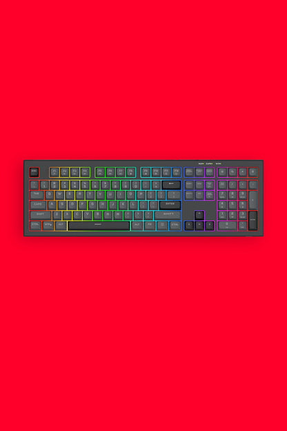 REDRAGON - K518GB-RGB Crux 108K Keyboard - grey