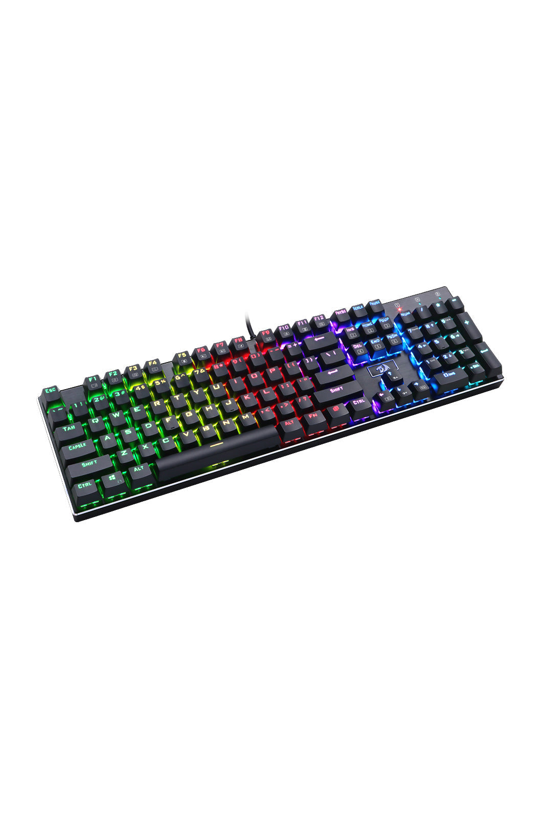 REDRAGON - Redragon K556RGB Devarajas Black Metal Full-Size Wired Mechanical Keyboard Brown Switch - black
