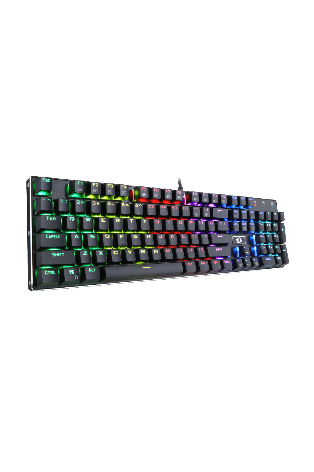 REDRAGON - Redragon K556RGB Devarajas Black Metal Full-Size Wired Mechanical Keyboard Brown Switch - black