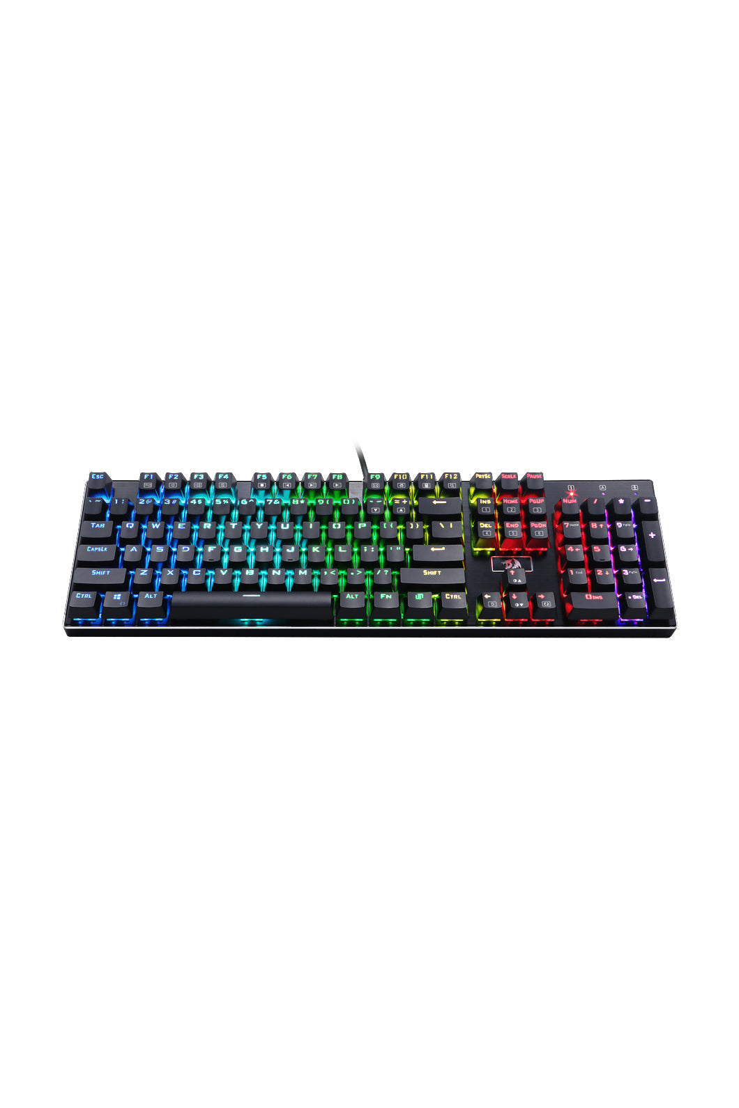 REDRAGON - Redragon K556RGB Devarajas Black Metal Full-Size Wired Mechanical Keyboard Brown Switch - black