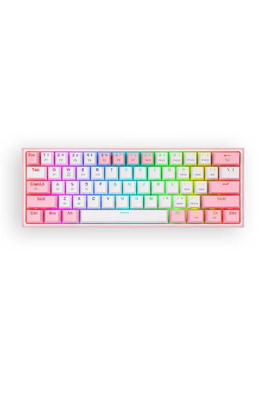 REDRAGON - K616-RGB Fizz Pro 65% Keyboard - white-pink