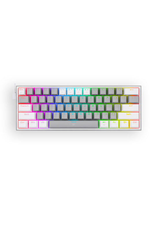 REDRAGON - K617-RGB Fizz 61 Key Wired Keyboard - grey-white