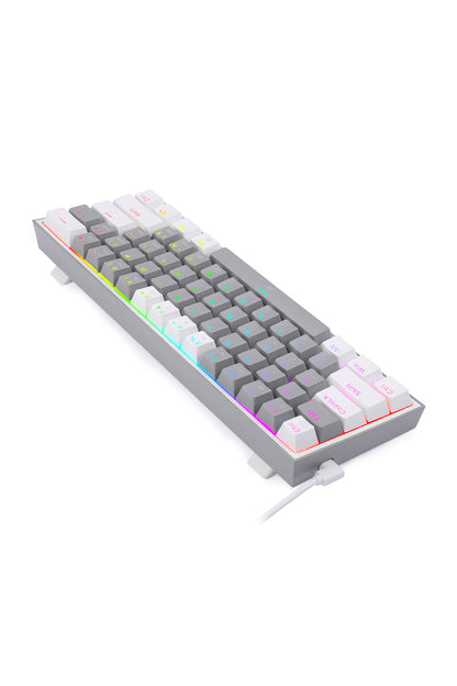 REDRAGON - K617-RGB Fizz 61 Key Wired Keyboard - grey-white