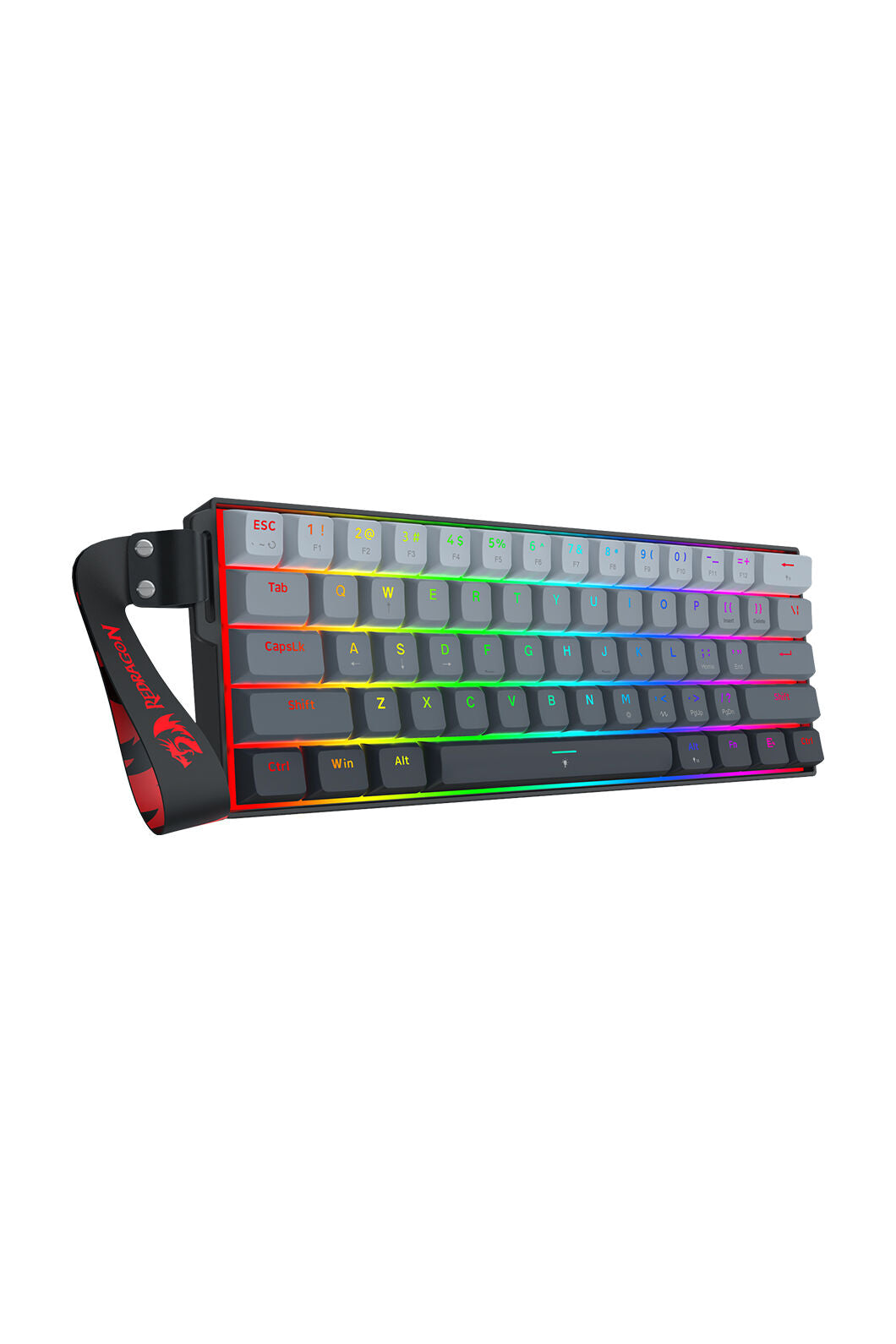 REDRAGON - Redragon K617GGB-RGB-MP Fizz Grey 60% Rapid Trigger Magnetic HE RGB Gaming Keyboard - grey