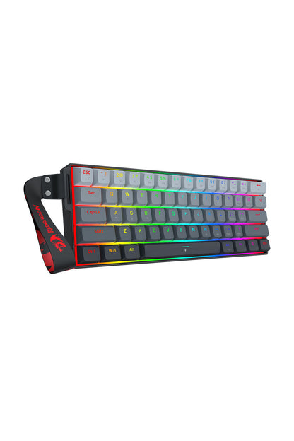 REDRAGON - Redragon K617GGB-RGB-MP Fizz Grey 60% Rapid Trigger Magnetic HE RGB Gaming Keyboard - grey