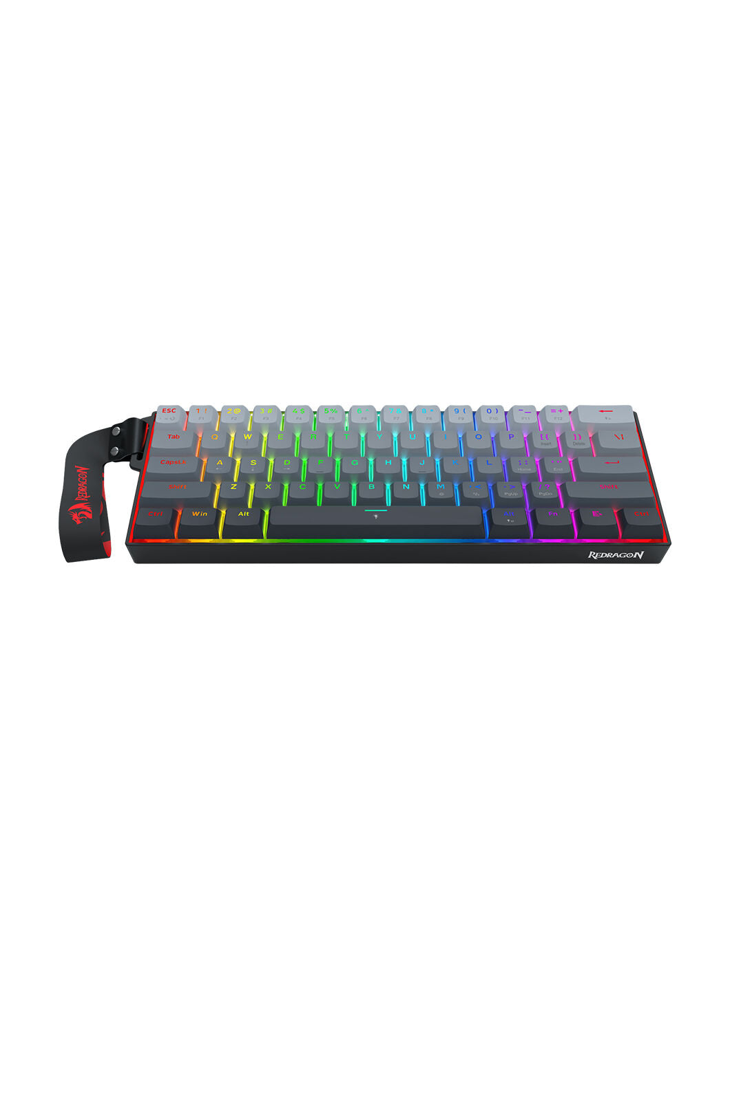 REDRAGON - Redragon K617GGB-RGB-MP Fizz Grey 60% Rapid Trigger Magnetic HE RGB Gaming Keyboard - grey
