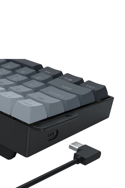 REDRAGON - Redragon K617GGB-RGB-MP Fizz Grey 60% Rapid Trigger Magnetic HE RGB Gaming Keyboard - grey