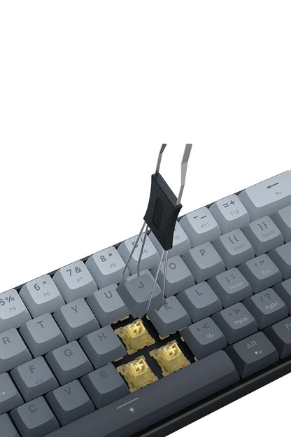 REDRAGON - Redragon K617GGB-RGB-MP Fizz Grey 60% Rapid Trigger Magnetic HE RGB Gaming Keyboard - grey