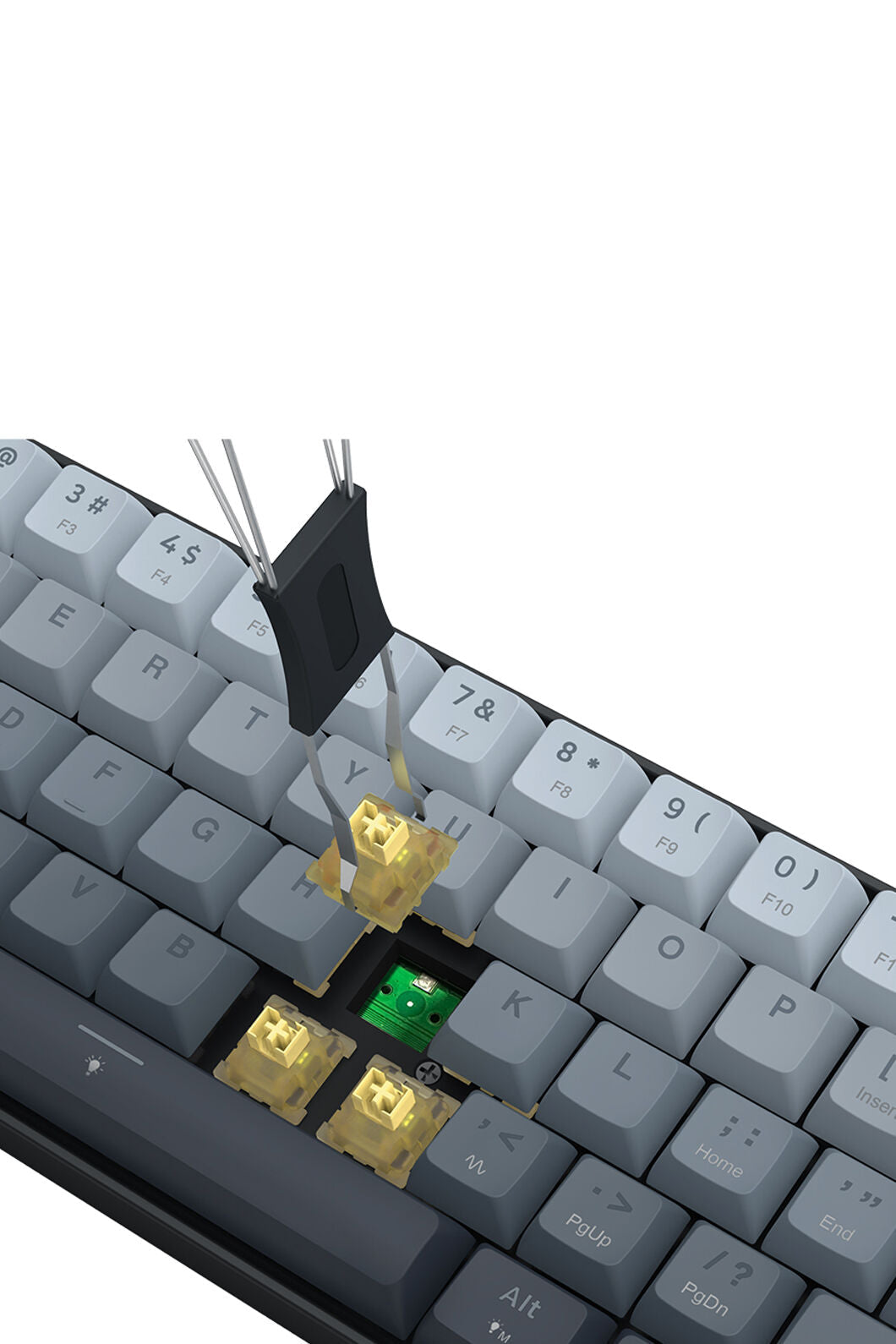 REDRAGON - Redragon K617GGB-RGB-MP Fizz Grey 60% Rapid Trigger Magnetic HE RGB Gaming Keyboard - grey