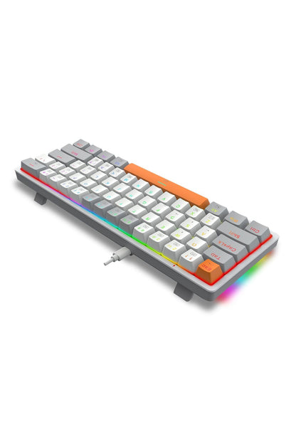 REDRAGON - K642WGO-RGB Akali 61 Key Keyboard - white