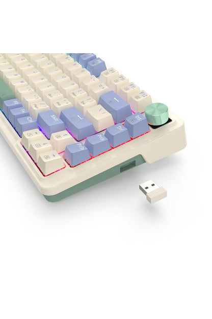 REDRAGON - Redragon K673CPG RGB Pro White 75% Gasket Wireless Mechanical Keyboard - white