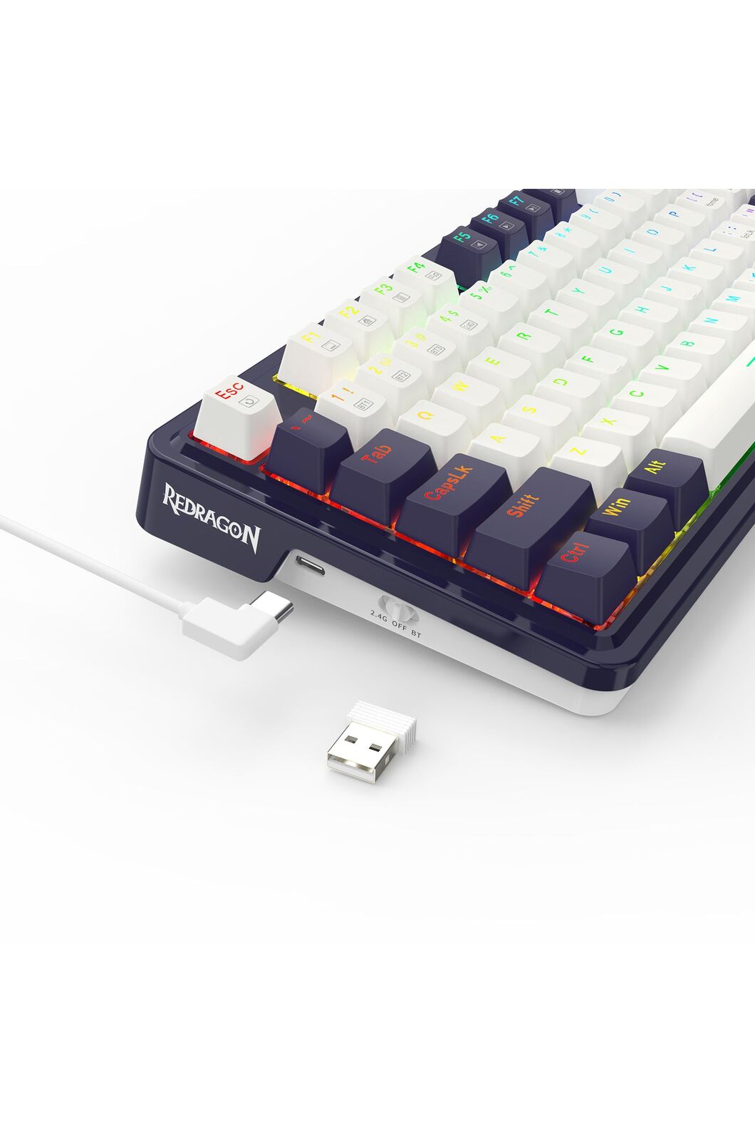REDRAGON - Redragon K673WB-RGB Pro Black 75% Gasket Wireless Mechanical Keyboard - black