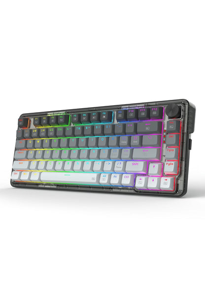REDRAGON - Redragon K673GG RGB Pro Grey 75% Gasket Wireless Mechanical Keyboard - grey