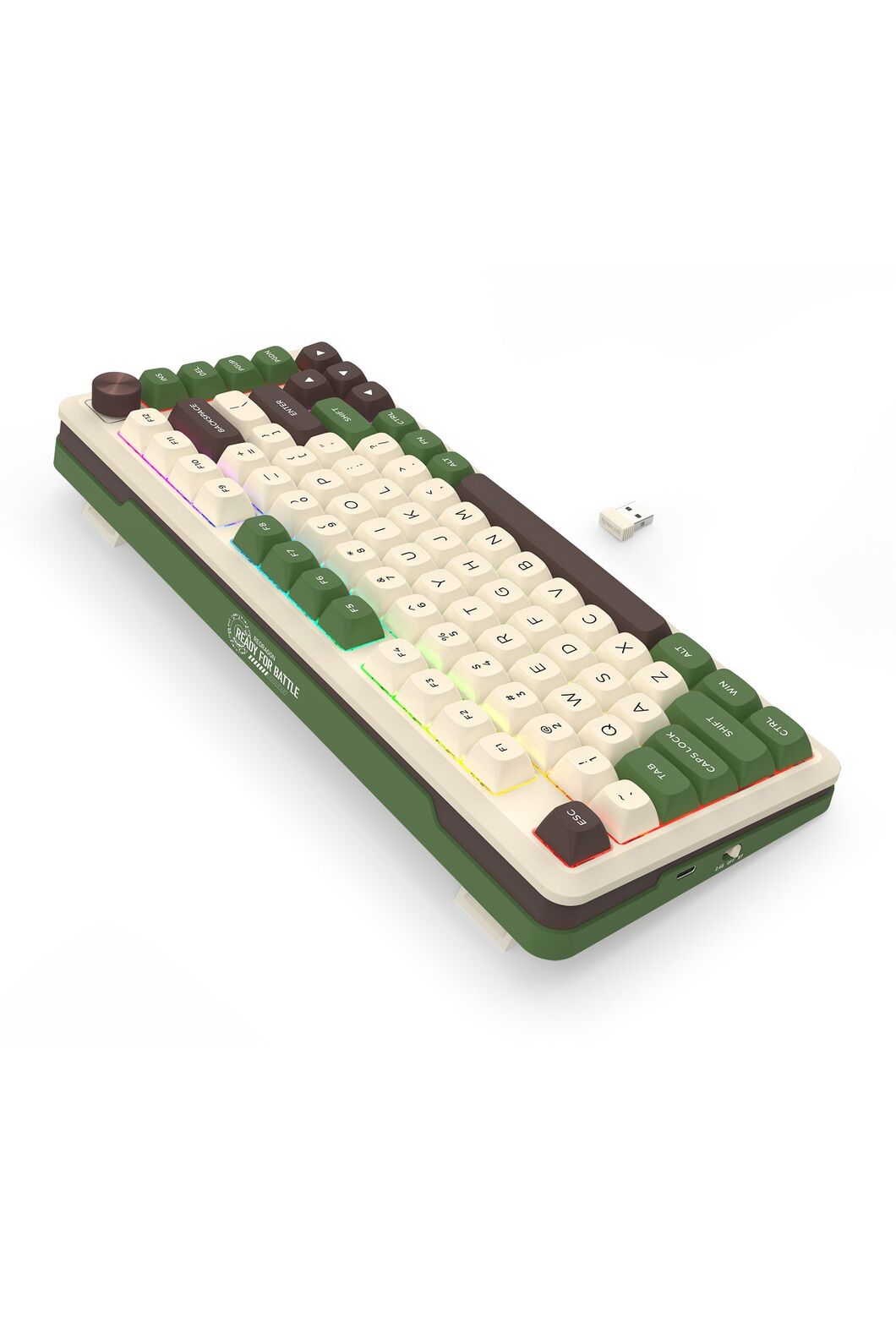 REDRAGON - Redragon K681CGC-RGB Pro Cyrus Beige 75% Gasket Mechanical Keyboard - beige