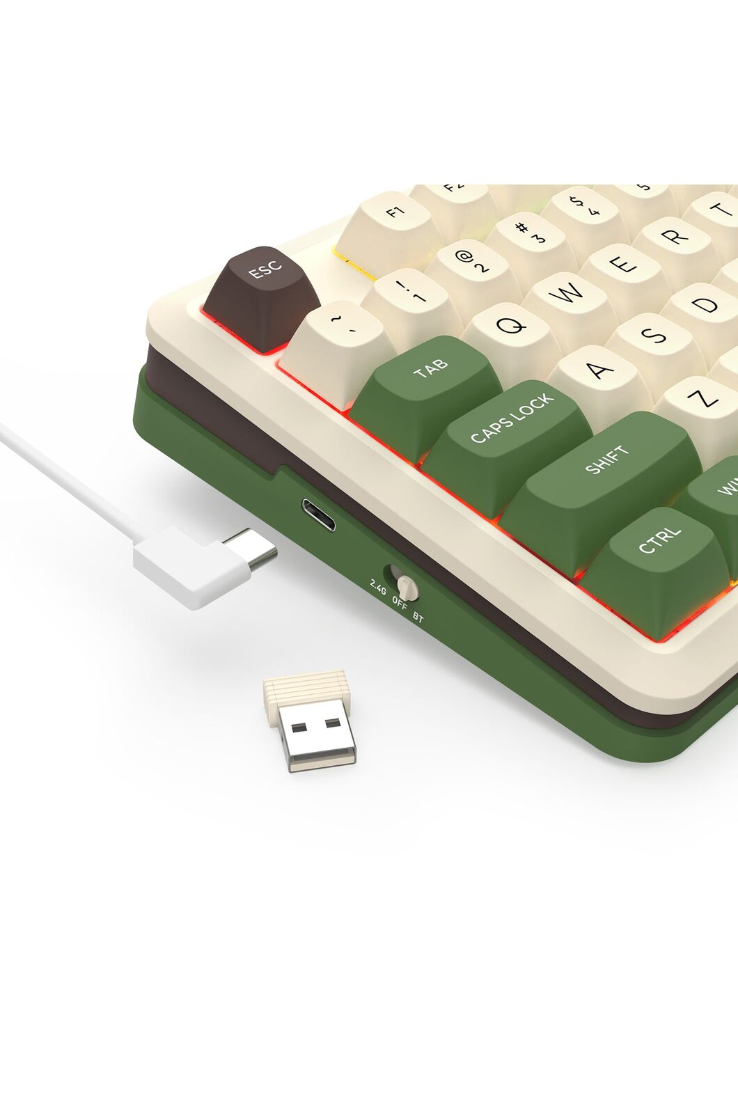 REDRAGON - Redragon K681CGC-RGB Pro Cyrus Beige 75% Gasket Mechanical Keyboard - beige