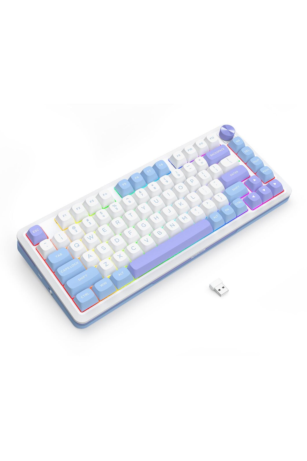REDRAGON - Redragon K681WBP RGB Pro Cyrus Purple 75% Gasket Wireless Mechanical Keyboard - purple