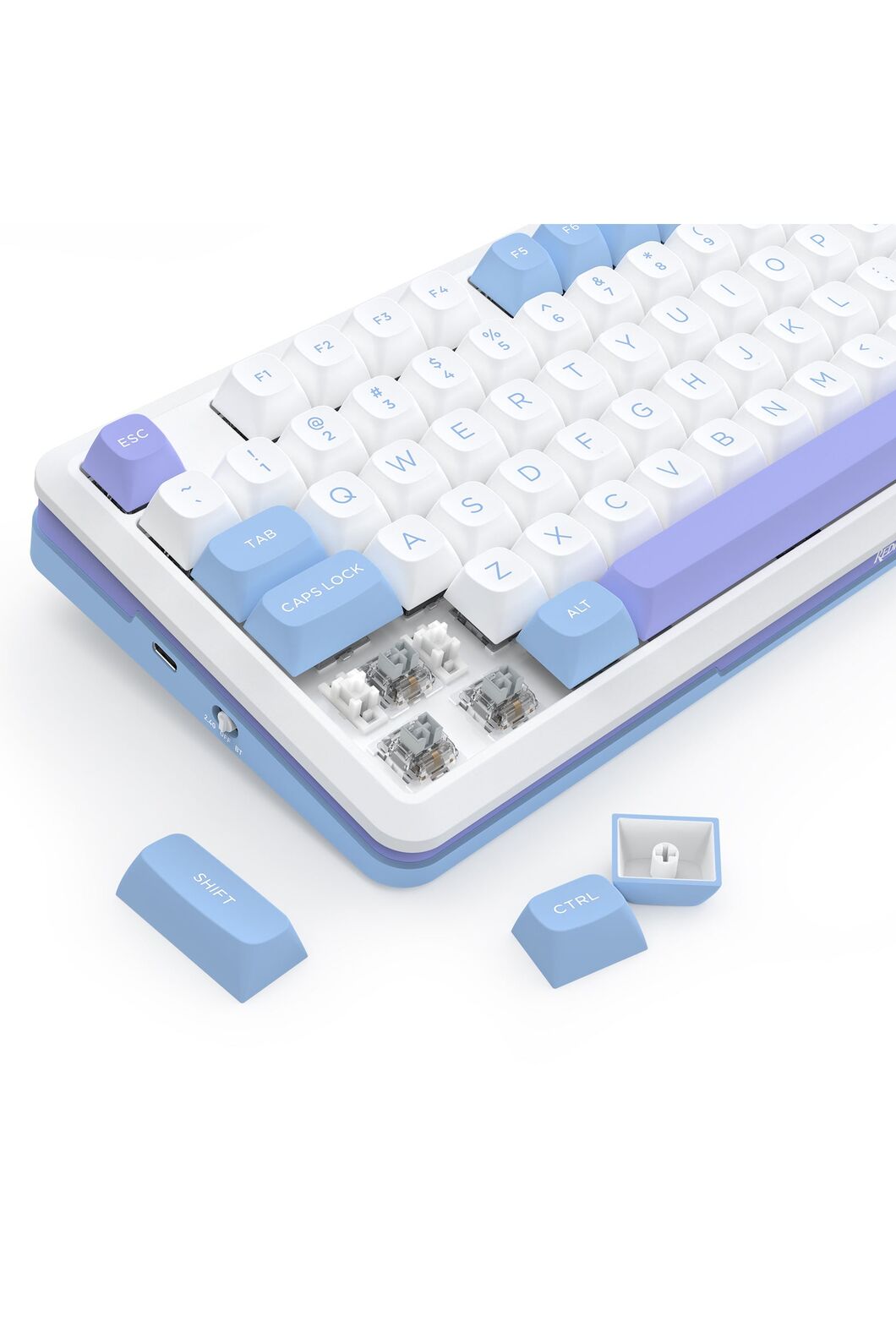 REDRAGON - Redragon K681WBP RGB Pro Cyrus Purple 75% Gasket Wireless Mechanical Keyboard - purple