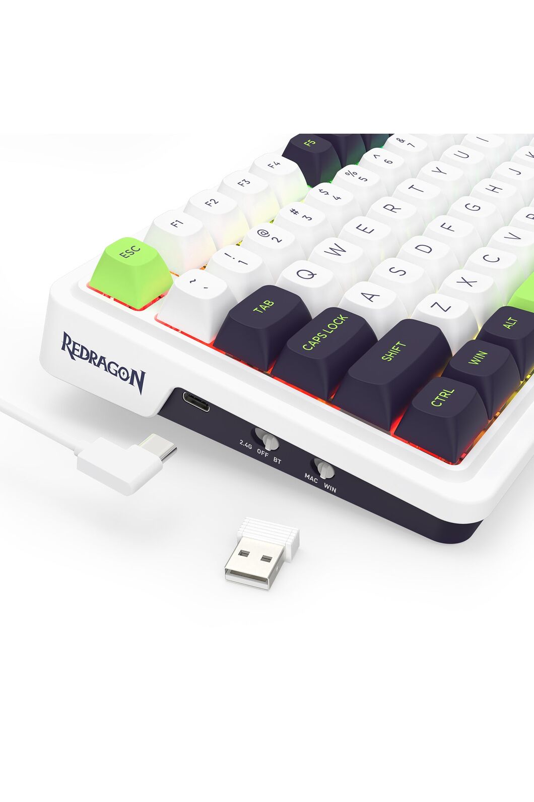 REDRAGON - Redragon K686WGB RGB MAX EISA Green 98+1 Gasket Wireless Mechanical Keyboard - green