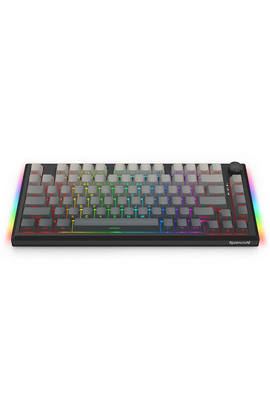 REDRAGON - Redragon K687GG RGB Pro Freyja Grey Aluminum Gasket Mechanical Keyboard - grey
