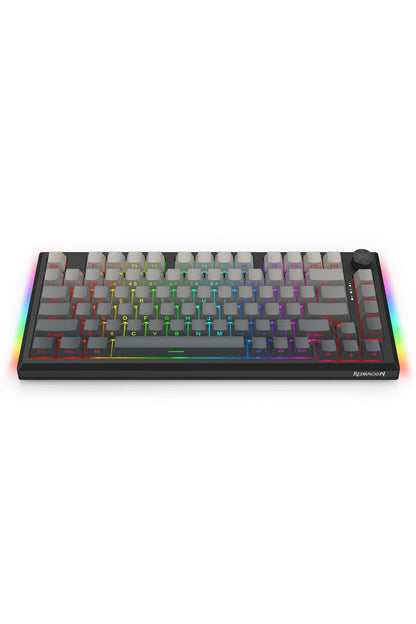 REDRAGON - Redragon K687GG RGB Pro Freyja Grey Aluminum Gasket Mechanical Keyboard - grey